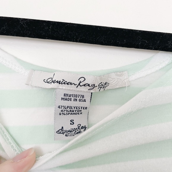 American Rag mint green & white striped crop top - Picture 3 of 4